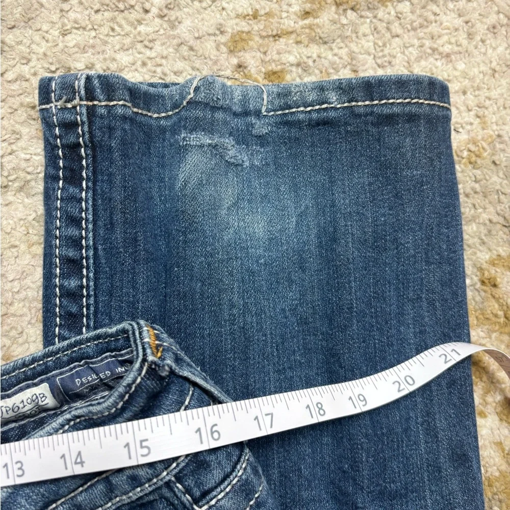 Miss Me Jeans Bootcut Size 30 Dark Wash Mid Rise Denim Rhinestone Pockets - Picture 6 of 10